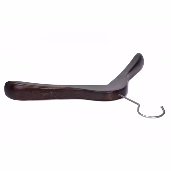 Custom Luxury Wooden Clothes Hanger Wood Coat Hangers with Long Hook 2021 Hot Sale