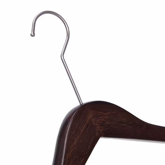 Custom Luxury Wooden Clothes Hanger Wood Coat Hangers with Long Hook 2021 Hot Sale