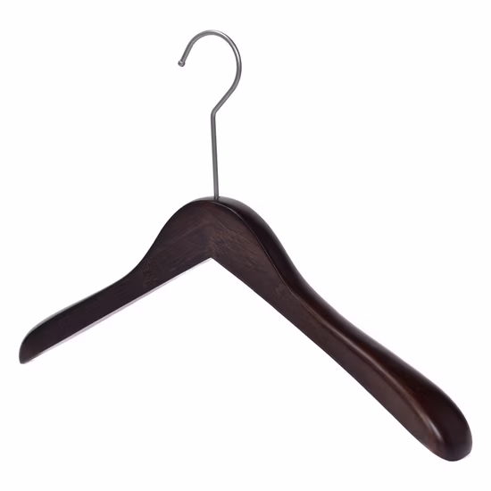 Custom Luxury Wooden Clothes Hanger Wood Coat Hangers with Long Hook 2021 Hot Sale