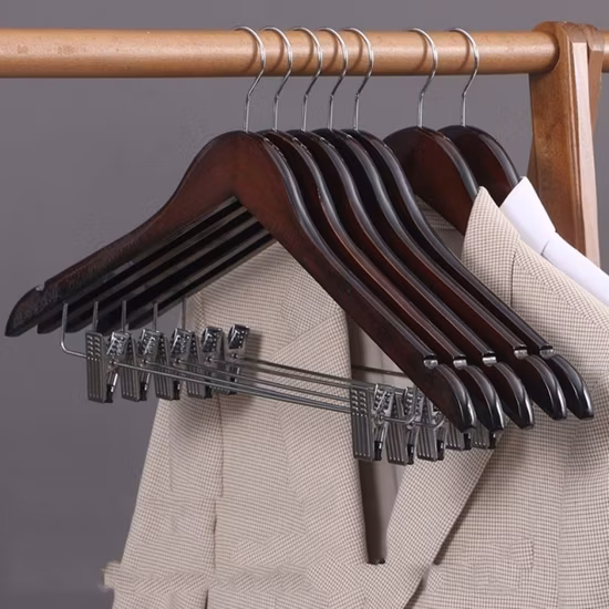 Madeira Madeira Metal Cothes Vestuário Camisa Casaco Calça Lavanderia Roupa Pano Vestuário Cabide de Plástico